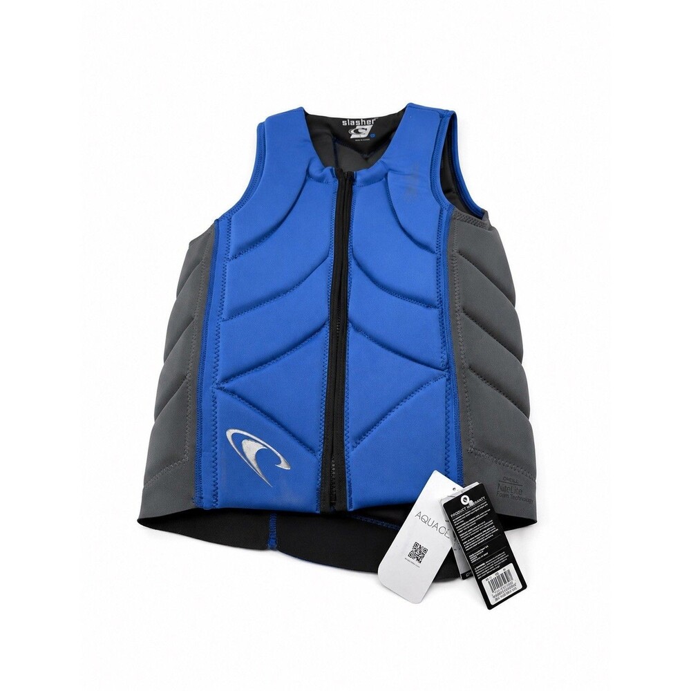 New O’Neill Men’s Slasher FZ Comp Vest Blue XL Shock Protection Water Sports
